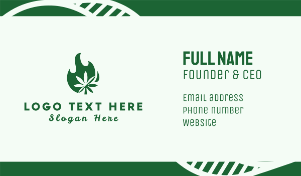 Flaming Cannabis Business Card Design Image Preview