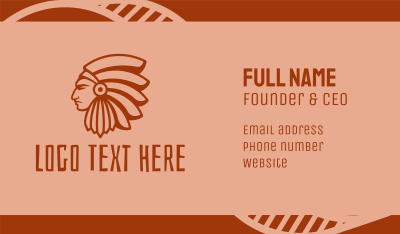Native American Profile Business Card