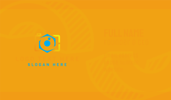 Modern Hexagon Camera Business Card Design Image Preview