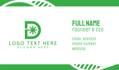 Green D Asterisk Business Card Image Preview
