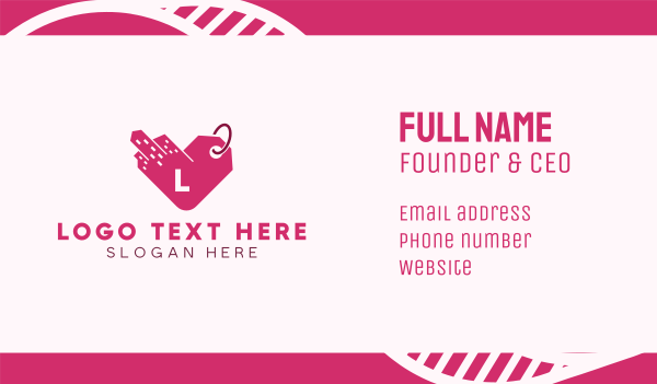 Pink City Heart Tag Lettermark Business Card Design Image Preview