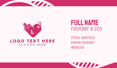 Pink City Heart Tag Lettermark Business Card Image Preview