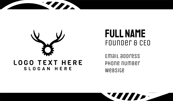 Gear Antlers Business Card Design Image Preview