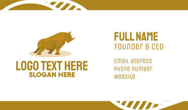 Gold Rhino Business Card Design Image Preview