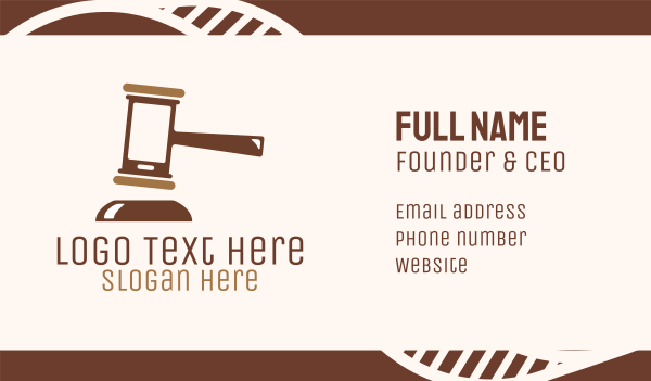 Brown Mobile Justice Business Card Design Image Preview