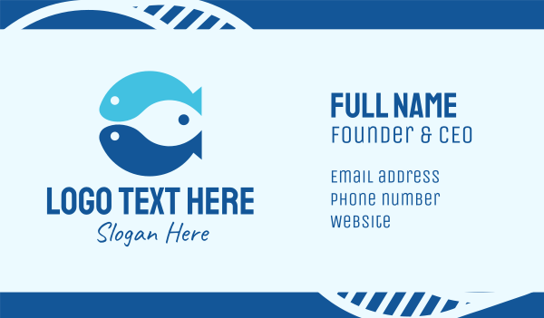 Triple Blue Fish Business Card Design Image Preview