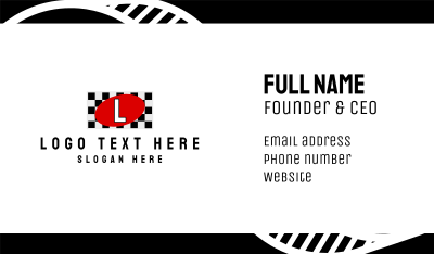 Racing Flag Retro Lettermark Business Card Image Preview