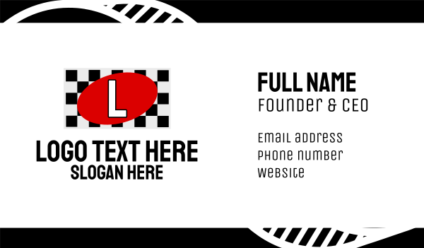 Racing Flag Retro Lettermark Business Card Design