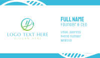 Natural Leaf Circle Letter Y Business Card Image Preview