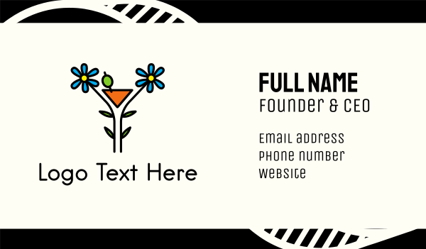 Organic Cocktail Flower Drink Business Card Design Image Preview
