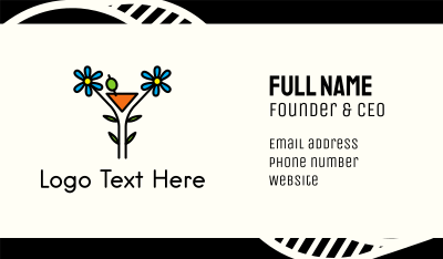 Organic Cocktail Flower Drink Business Card