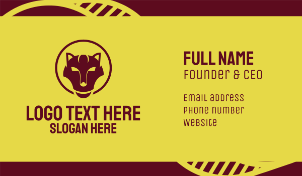Maroon Wild Cat Business Card Design Image Preview