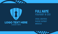 Blue Keyhole Shield Business Card Image Preview