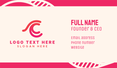 Pink Abstract Letter C Business Card Image Preview