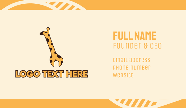 Giraffe Wrench Business Card Design Image Preview