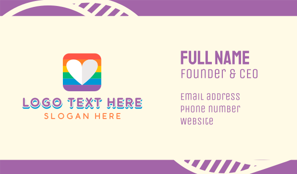 Rainbow Box Heart Business Card Design Image Preview