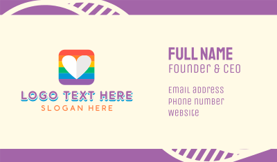 Rainbow Box Heart Business Card Image Preview