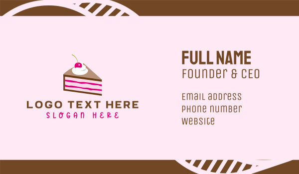 Pink Cherry Cake Business Card Design Image Preview