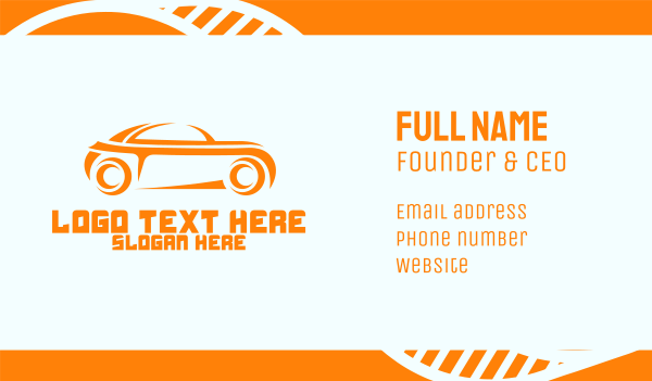 Sporty Orange Car Business Card Design Image Preview