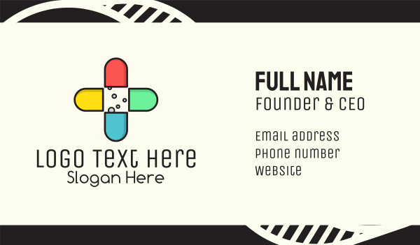 Colorful Capsule Vitamins Business Card Design Image Preview