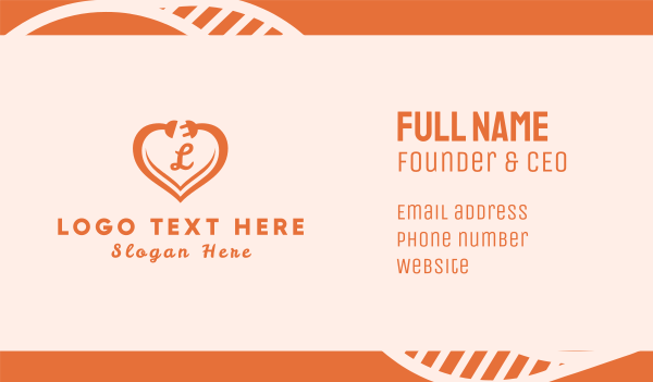 Heart Electric Plug Letter Business Card Design Image Preview
