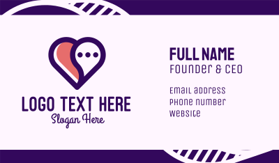 Love Heart Chat Business Card Image Preview