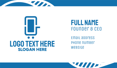 Blue Phone Shopping Cart Business Card Image Preview