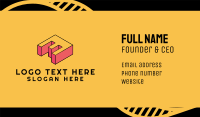 3D Pixel Letter M Business Card Image Preview