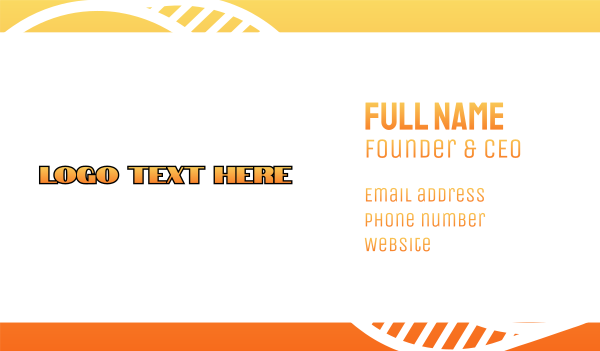 Orange Industrial Wordmark Business Card Design Image Preview