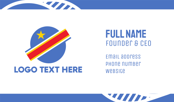 Congo Planet Flag Business Card Design Image Preview