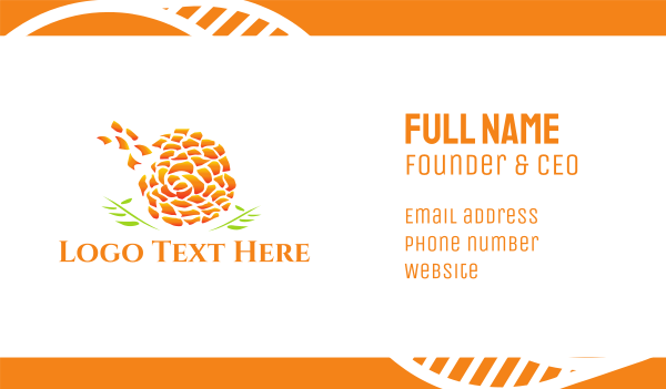 Marigold Flower Business Card Design Image Preview