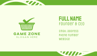 Green Check Shopping Basket Business Card Image Preview