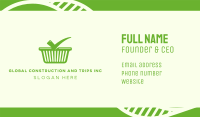 Green Check Shopping Basket Business Card Image Preview