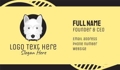 White Grey Terrier Dog Business Card