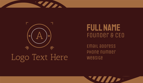 Brown Cricle Letter Business Card Design Image Preview