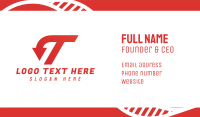 Red Arrow T Business Card Design