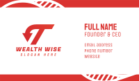 Red Arrow T Business Card Image Preview