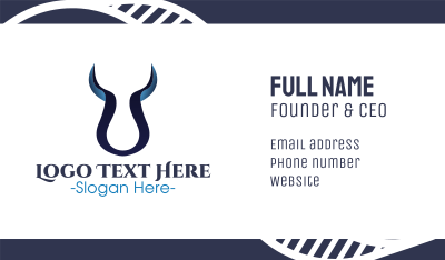 Abstract Blue Horns Business Card Image Preview