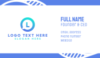 Blue Media Chat Lettermark Business Card Image Preview