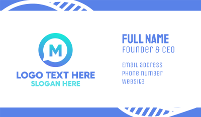 Blue Media Chat Lettermark Business Card Image Preview