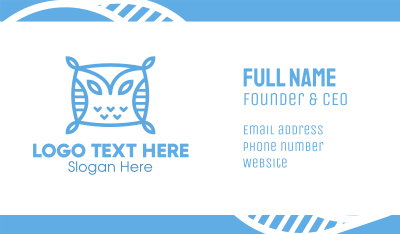Blue Owl Pillow Business Card Image Preview
