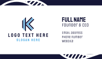 Blue Stripe K Business Card Image Preview