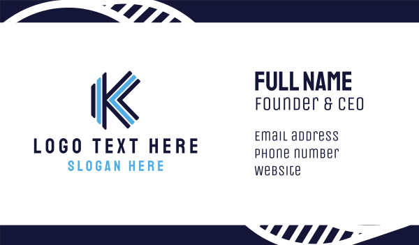 Blue Stripe K Business Card Design Image Preview