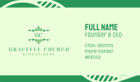 Green Ornamental Lettermark Business Card Image Preview
