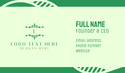 Green Ornamental Lettermark Business Card Image Preview