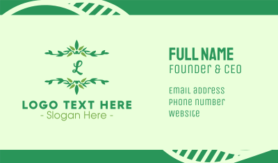 Green Ornamental Lettermark Business Card