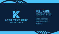 Blue Letter K Tech Business Card Image Preview