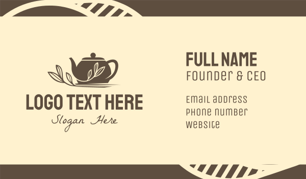 Brown Tea Pot Business Card Design