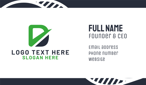 Green Letter D Business Card Design Image Preview