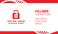 Red D Padlock Business Card Image Preview